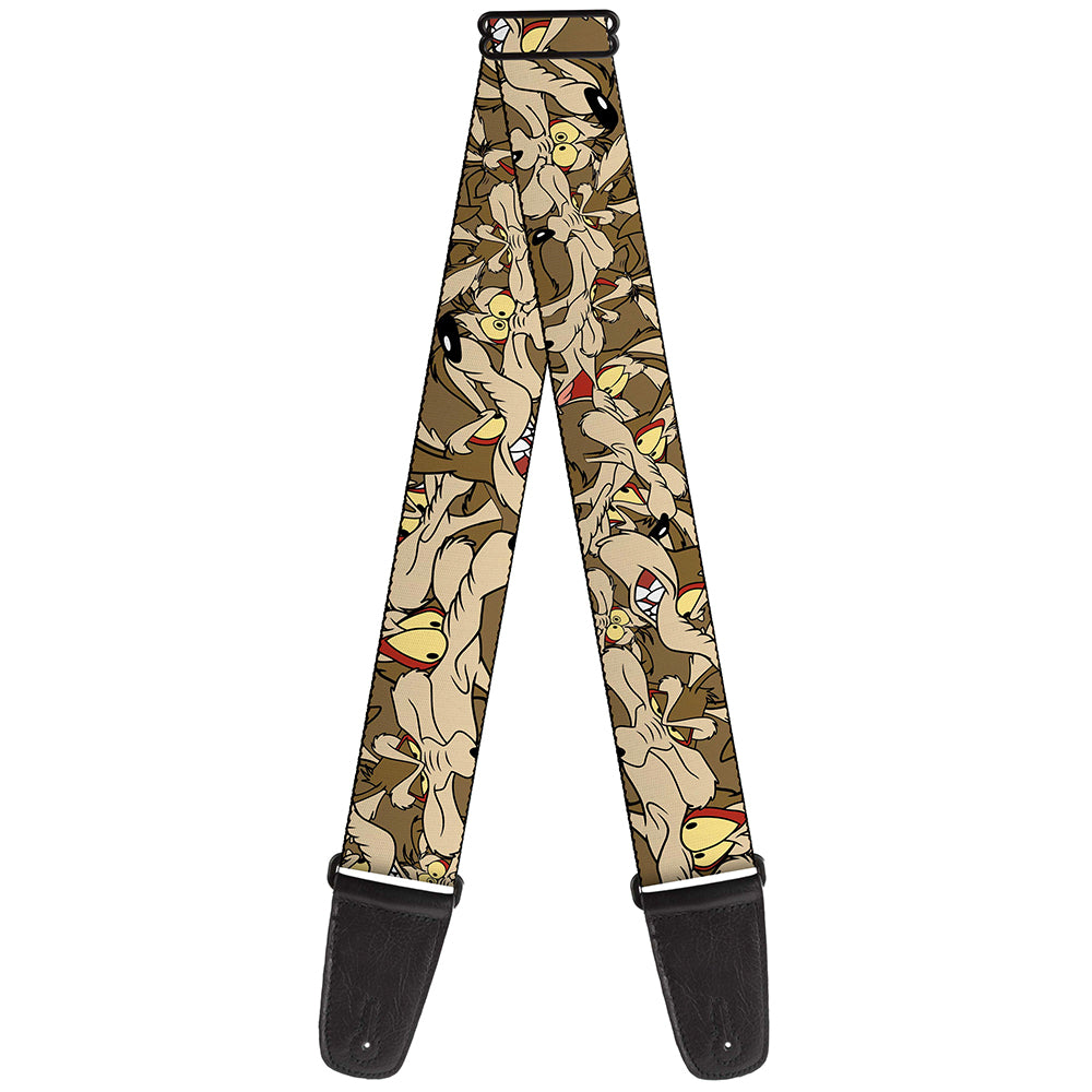 Guitar Strap - Wile E Coyote Expressions Stacked Guitar Straps Looney Tunes   