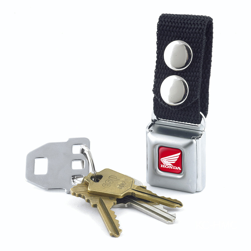 Keychain - HONDA Motorcycle Full Color Red White - Black Webbing Keychains Honda Motorsports   