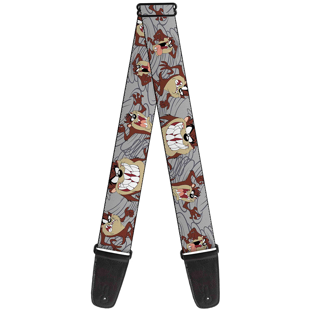 Guitar Strap - Tasmanian Devil Expressions Gray Swirl Guitar Straps Looney Tunes   