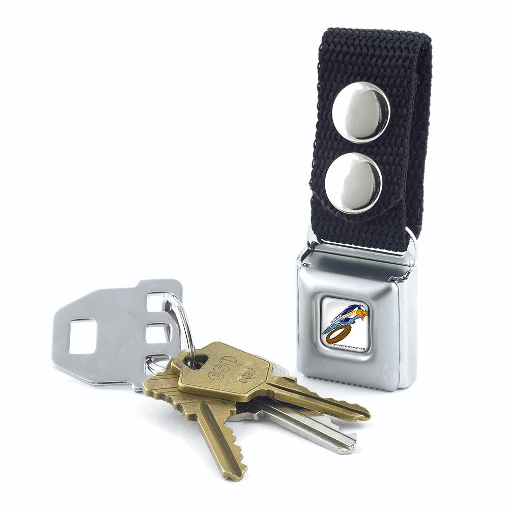 Keychain - Road Runner Action Full Color White Keychains Looney Tunes   