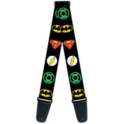 Guitar Strap - Justice League Superhero Logos Guitar Straps DC Comics   