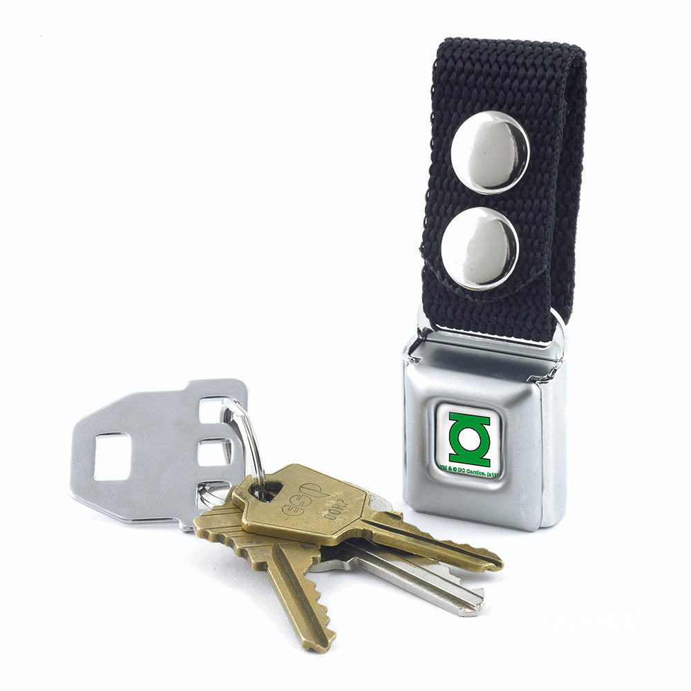 Keychain - Green Lantern Logo CLOSE-UP Full Color White Green Keychains DC Comics   