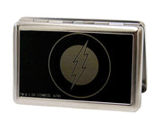 Business Card Holder - LARGE - Flash Logo Reverse Brushed Metal ID Cases DC Comics   