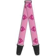 Guitar Strap - Superman Shield Pink Guitar Straps DC Comics   