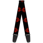 Guitar Strap - Superboy Shield Black Red Guitar Straps DC Comics   