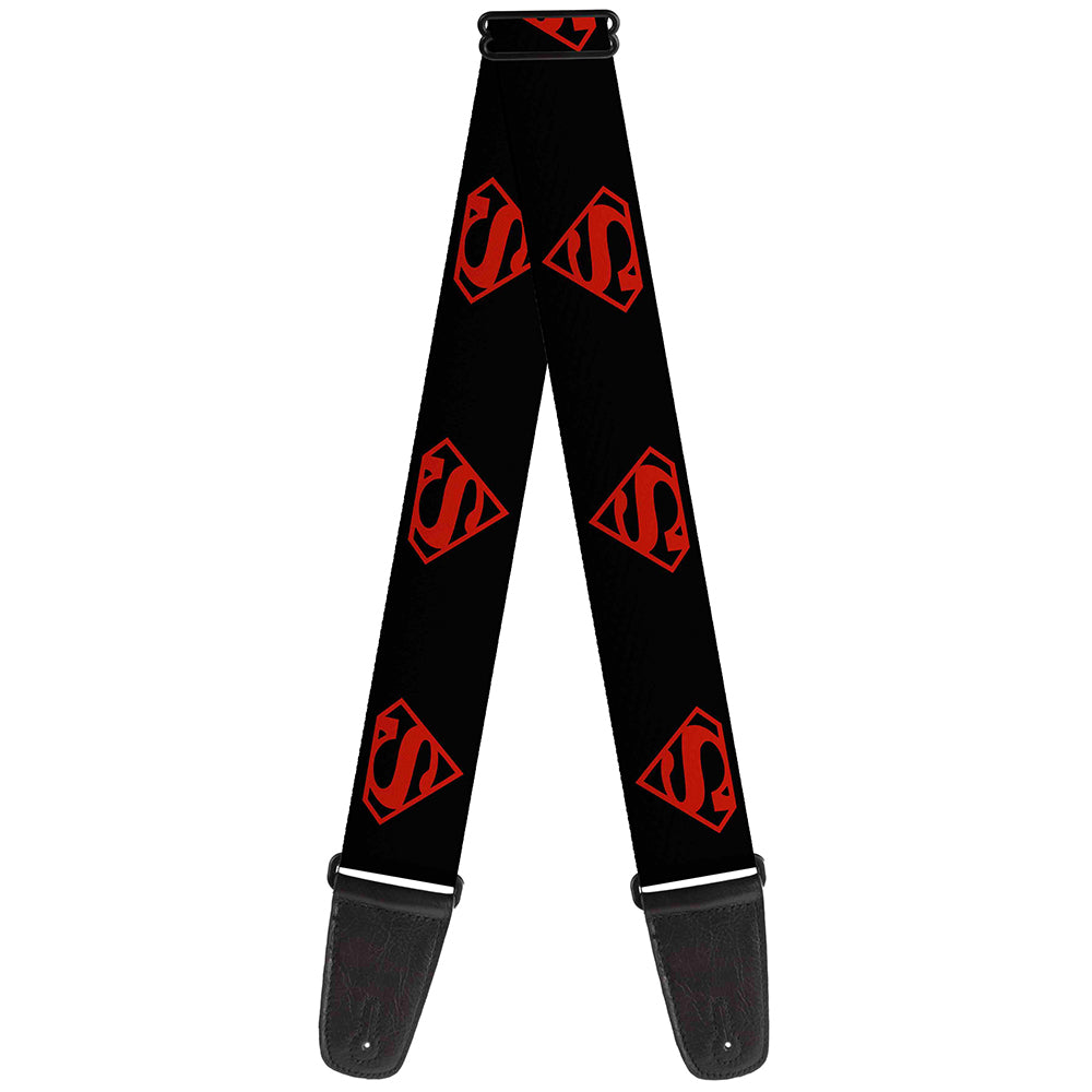 Guitar Strap - Superboy Shield Black Red Guitar Straps DC Comics   