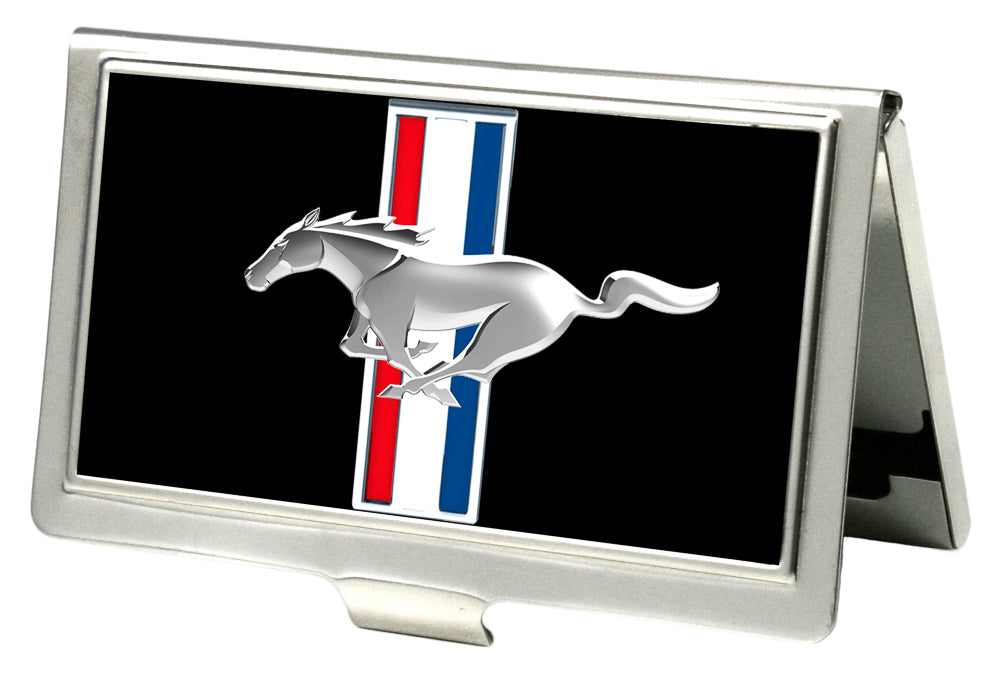Business Card Holder - SMALL - Ford Mustang w Bars Logo CENTERED FCG Black Business Card Holders Ford   