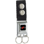 Keychain - Dodge Rhombus Stripe Demon-Hellcat Icon Full Color Black Red White - Black Keychains Dodge   