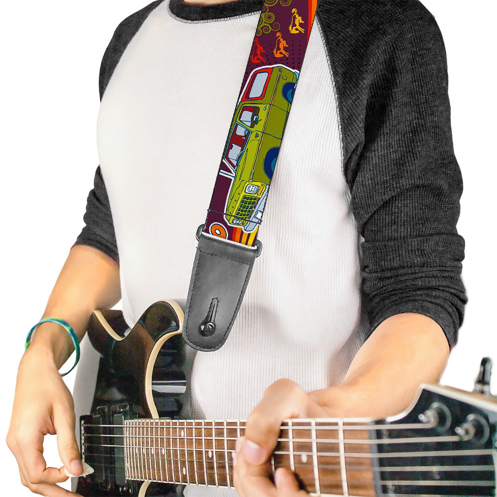 Guitar Strap - Vintage Ford Bronco-BUCKIN' BRONCO Wine Red Orange Green Guitar Straps Ford   