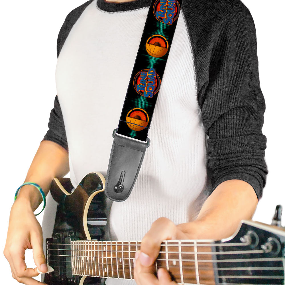 Guitar Strap - Space Jam 2 TUNE SQUAD Logos Black Blues Orange Guitar Straps Looney Tunes   