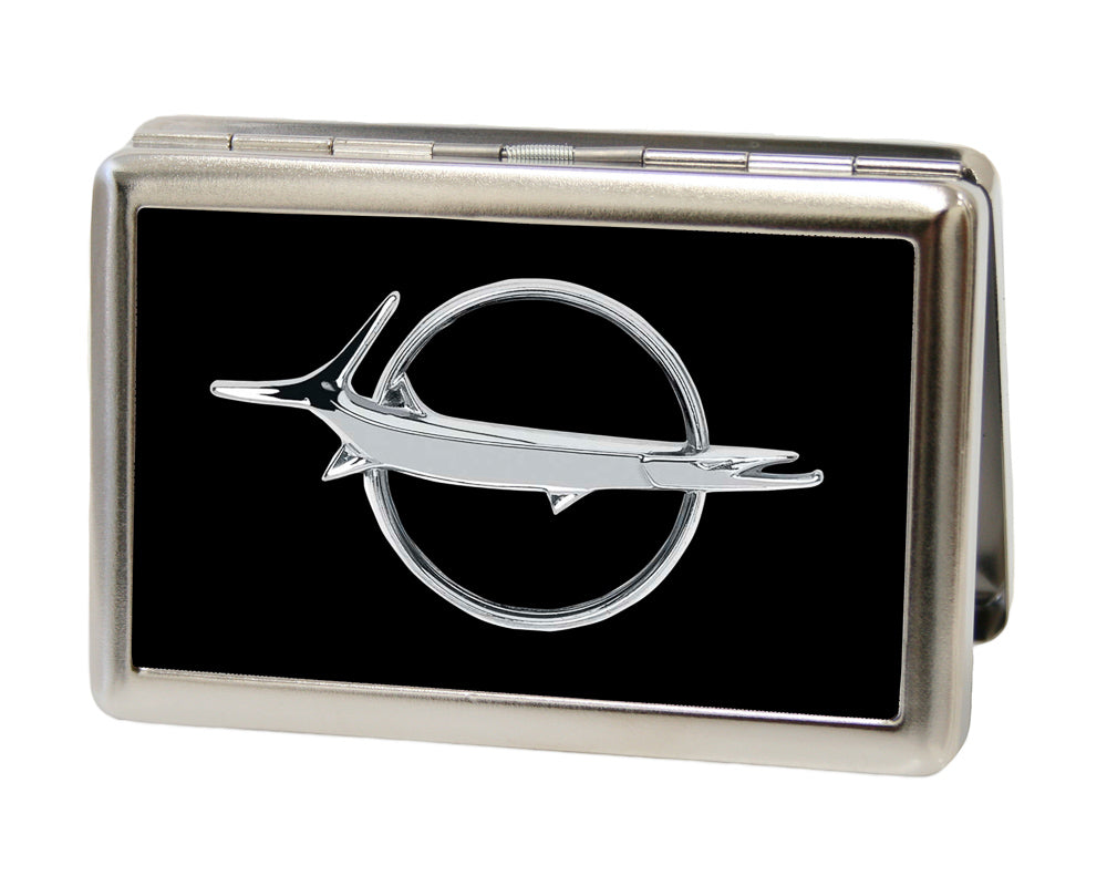 Business Card Holder - LARGE - Barracuda Emblem FCG Black Silver Metal ID Cases Dodge   