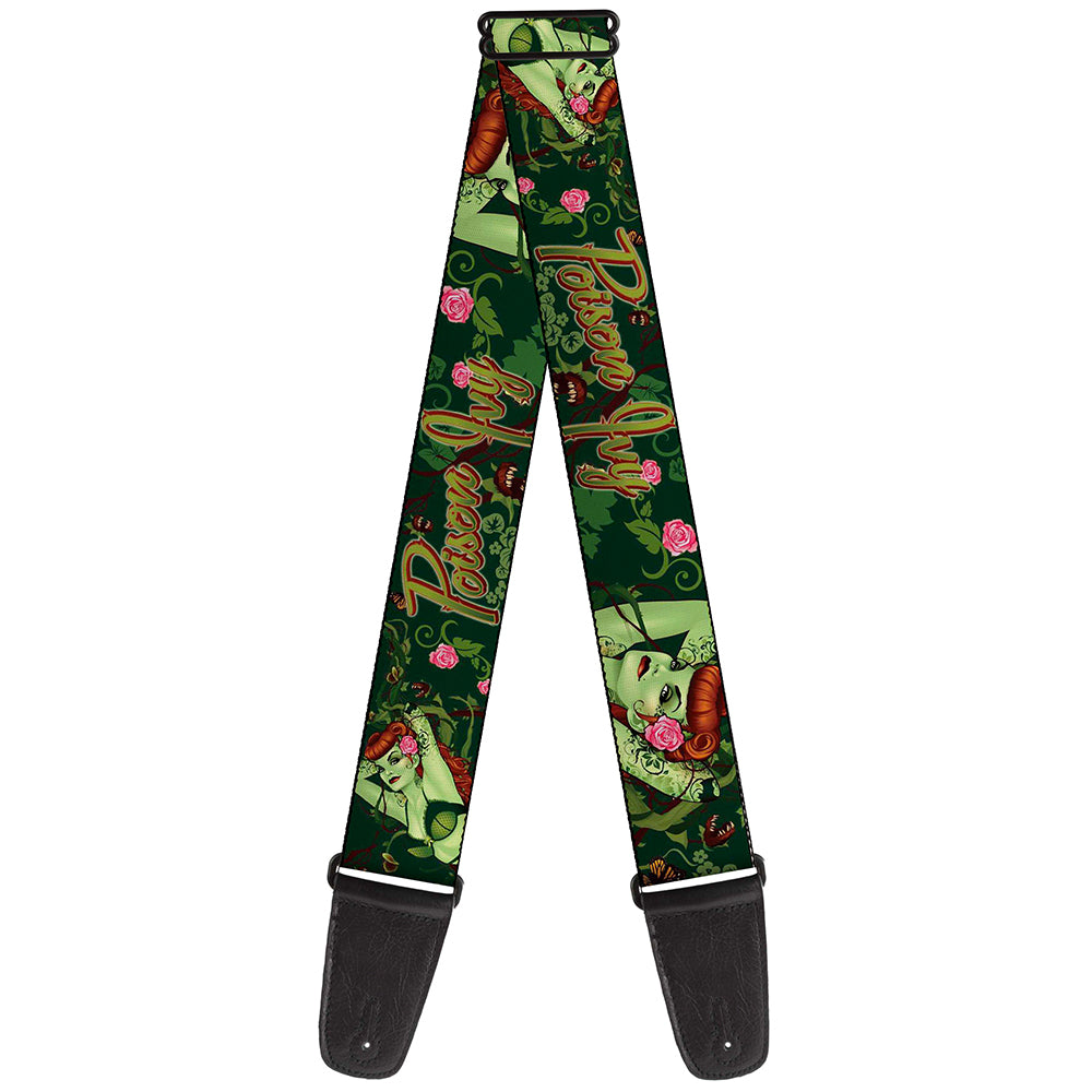 Guitar Strap - POISON IVY Bombshell Poses Greens Reds Guitar Straps DC Comics   