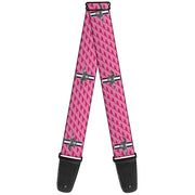 Guitar Strap - Ford Mustang w Bars w Text PINK LOGO REPEAT Guitar Straps Ford   