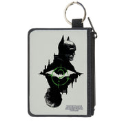 Canvas Zipper Wallet - MINI X-SMALL - The Batman Movie Batman and Riddler Poses and Logos Cityscape Grays Black Green Canvas Zipper Wallets DC Comics   