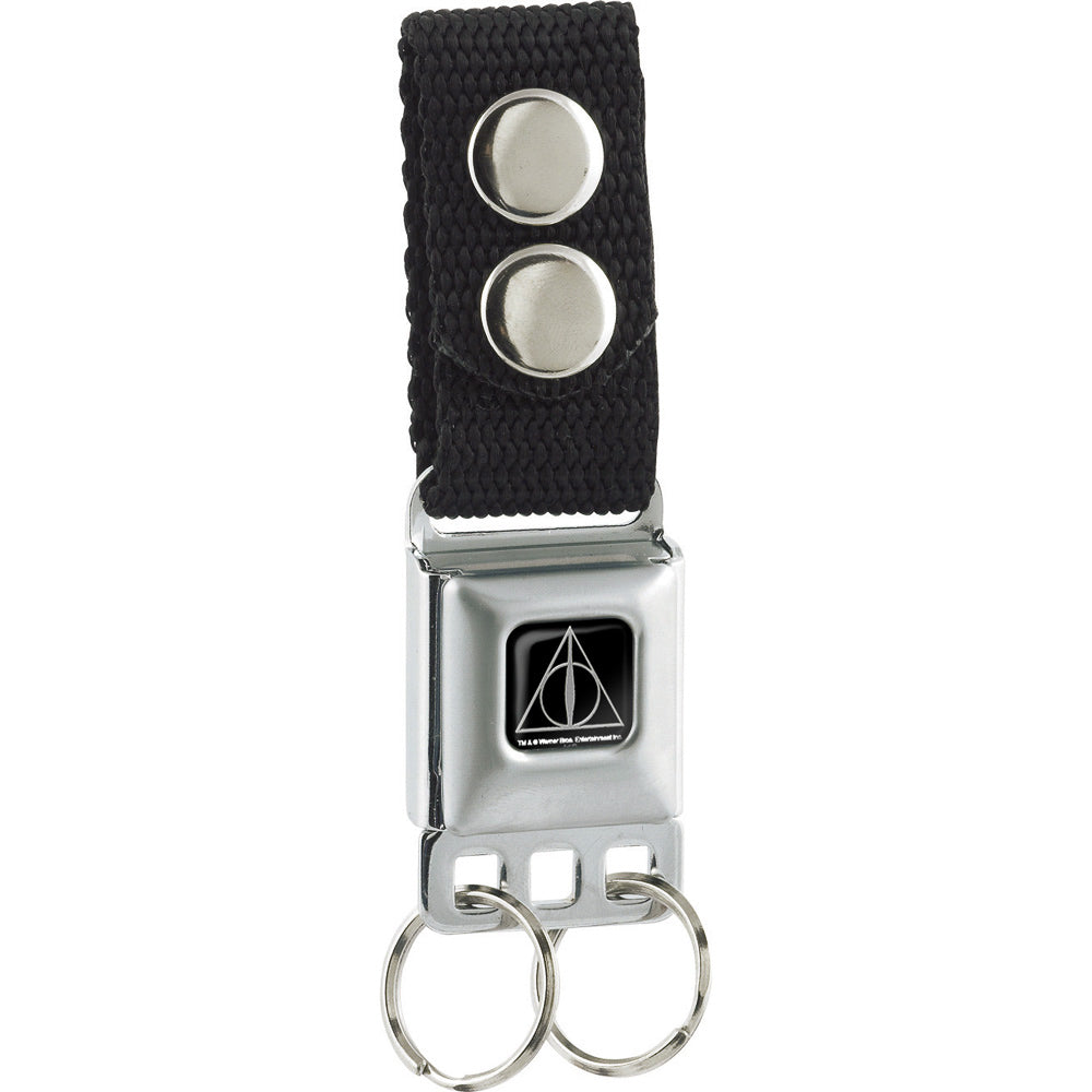 Keychain - Deathly Hallows Symbol Black Silver Keychains Harry Potter Default Title