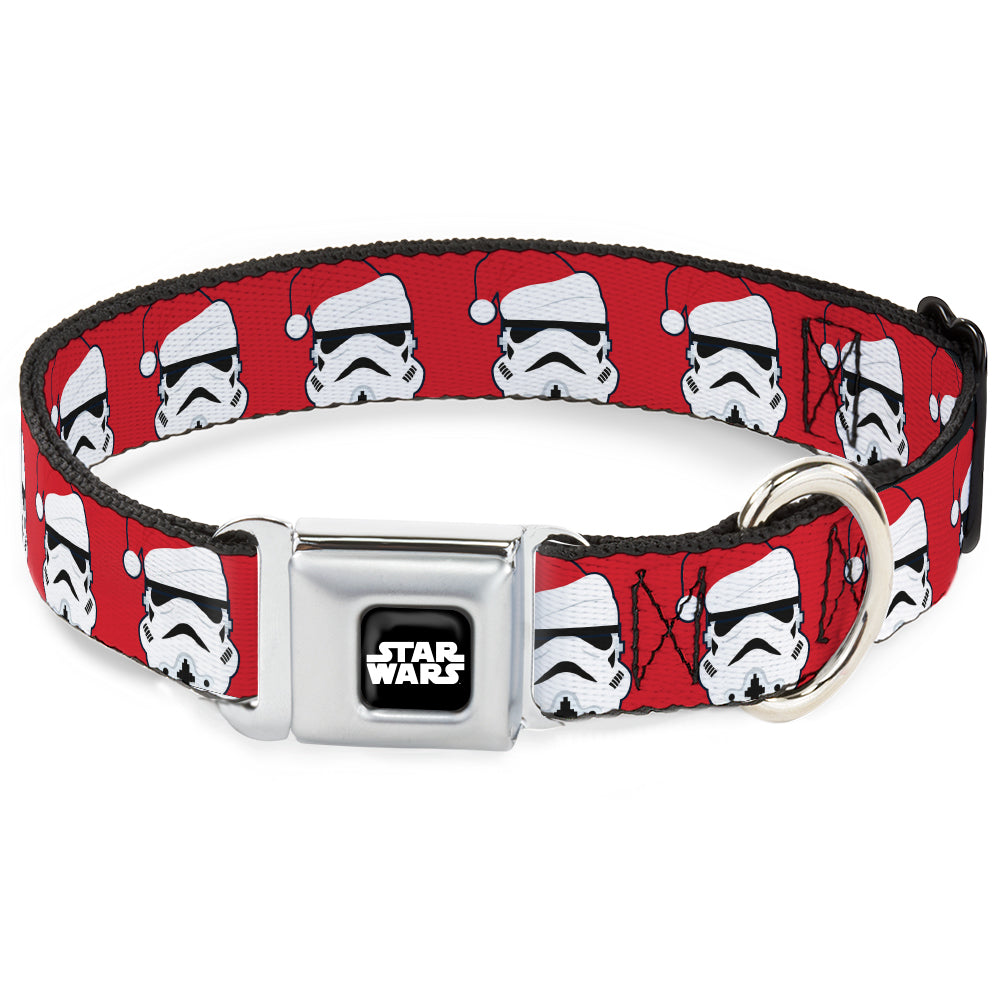 STAR WARS Logo Black/White Seatbelt Buckle Collar - Stormtrooper Santa Claus Face Red Dog Collars Seatbelt Buckle Star Wars