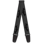 Guitar Strap - Retro Bat Logo Gray Black Guitar Straps DC Comics   