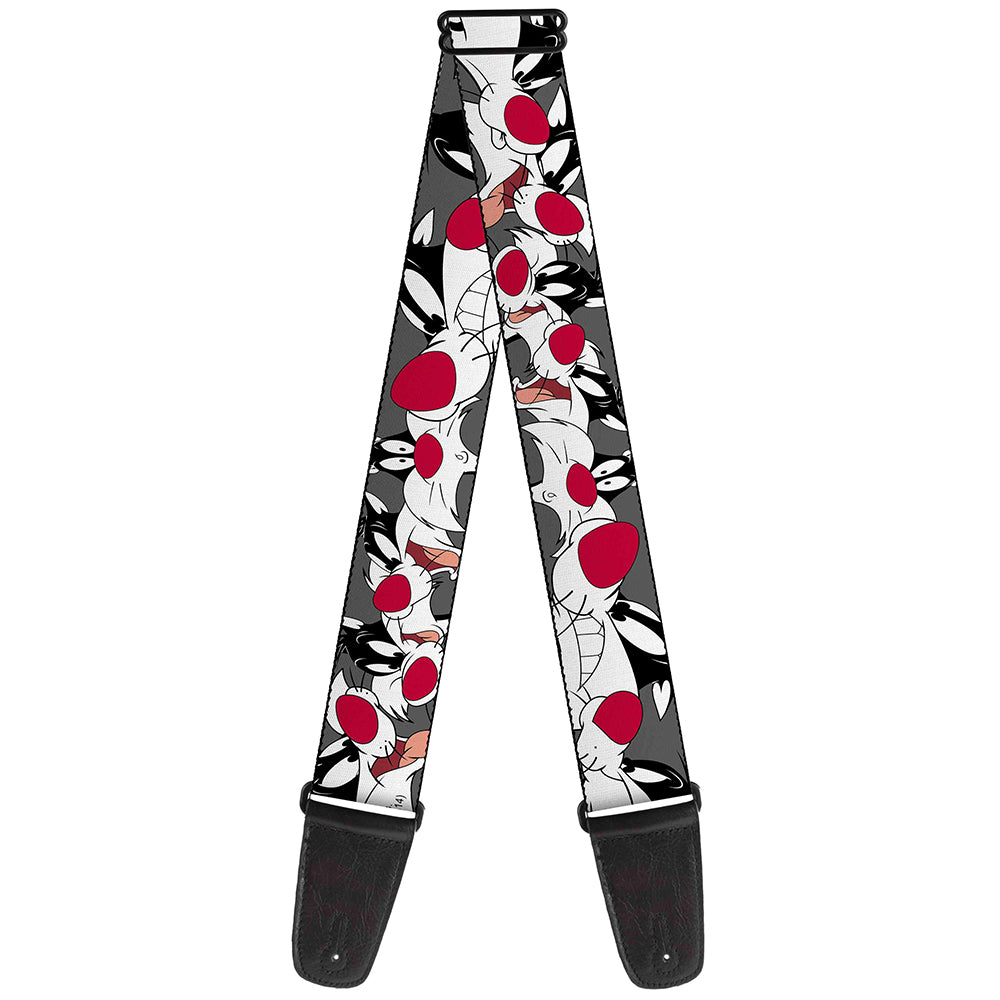 Guitar Strap - Sylvester the Cat Expressions Gray Guitar Straps Looney Tunes   