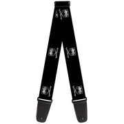 Guitar Strap - Dodge Viper Black Silver Logo REPEAT Guitar Straps Dodge   