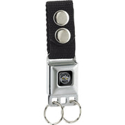 Keychain - SUPER BEE Logo Full Color Black Gray Yellow White - Black Keychains Dodge