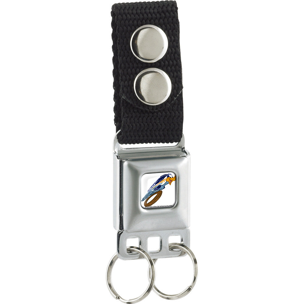 Keychain - Road Runner Action Full Color White Keychains Looney Tunes   