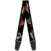 Guitar Strap - Mustang Silhouette Black International Flags Guitar Straps Ford   