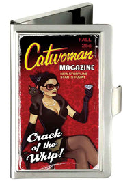 Business Card Holder - SMALL - CATWOMAN-CRACK OF A WHIP Bombshell Pose FCG Reds Business Card Holders DC Comics   