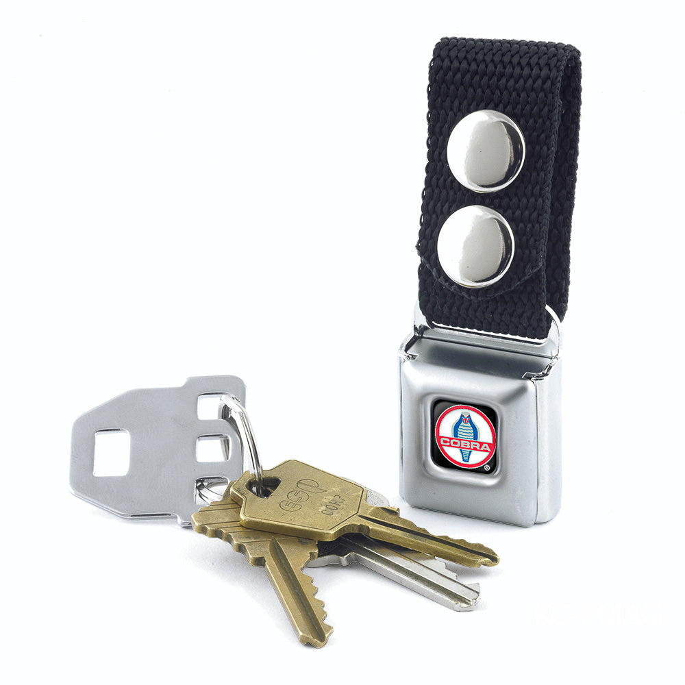 Keychain - Classic Mustang COBRA Logo Full Color Black Red White Gray Blue Keychains Ford   
