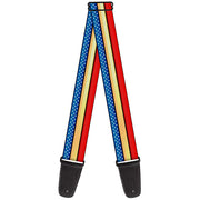 Guitar Strap - Wonder Woman Stripe Stars Red Gold Blue White Guitar Straps DC Comics   