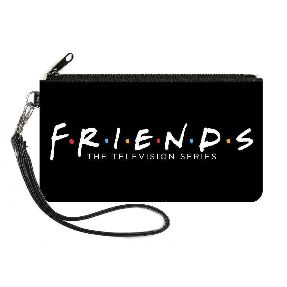 Canvas Zipper Wallet - LARGE - FRIENDS-THE TELEVISION SERIES Logo Black White Multi Color Canvas Zipper Wallets Friends   