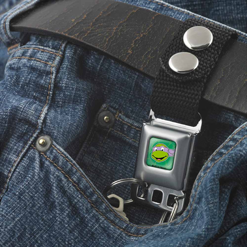 Keychain - Classic Teenage Mutant Ninja Turtles Donatello Face Turtle Shell Full Color Green Keychains Teenage Mutant Ninja Turtles