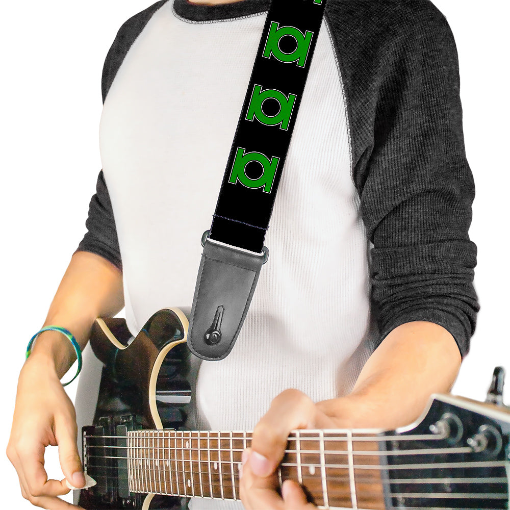 Guitar Strap - Green Lantern Logo Black Green Guitar Straps DC Comics   