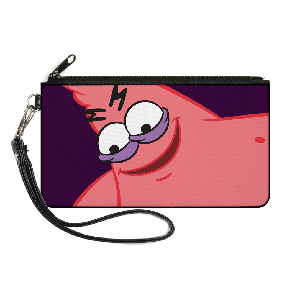 Canvas Zipper Wallet - SMALL - Sponge Bob Savage Patrick Pose Purple Canvas Zipper Wallets SpongeBob SquarePants