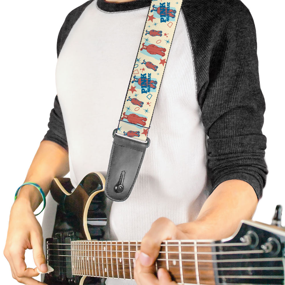 Guitar Strap - A Christmas Story Ralphie Pink Bunny PINK NIGHTMARE Pose Ivory Blues Pinks Guitar Straps A Christmas Story
