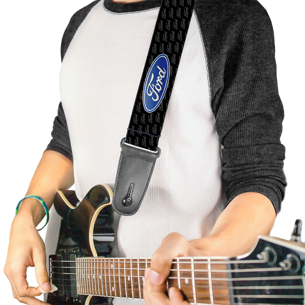 Guitar Strap - Ford Oval REPEAT w Text Guitar Straps Ford   