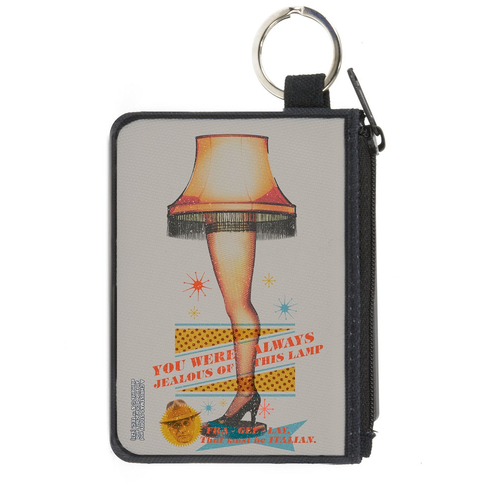 Canvas Zipper Wallet - MINI X-SMALL - A Christmas Story Lamp Quotes Collage White Canvas Zipper Wallets A Christmas Story