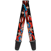 Guitar Strap - Superman Poses American Flag Guitar Straps DC Comics   