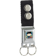 Keychain - Chibi Superman Action Pose Bricks Rays Full Color Gray Blue Yellow Keychains DC Comics   