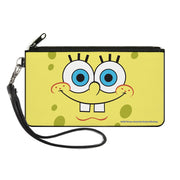 Canvas Zipper Wallet - SMALL - SpongeBob Face CLOSE-UP Yellows Canvas Zipper Wallets SpongeBob SquarePants