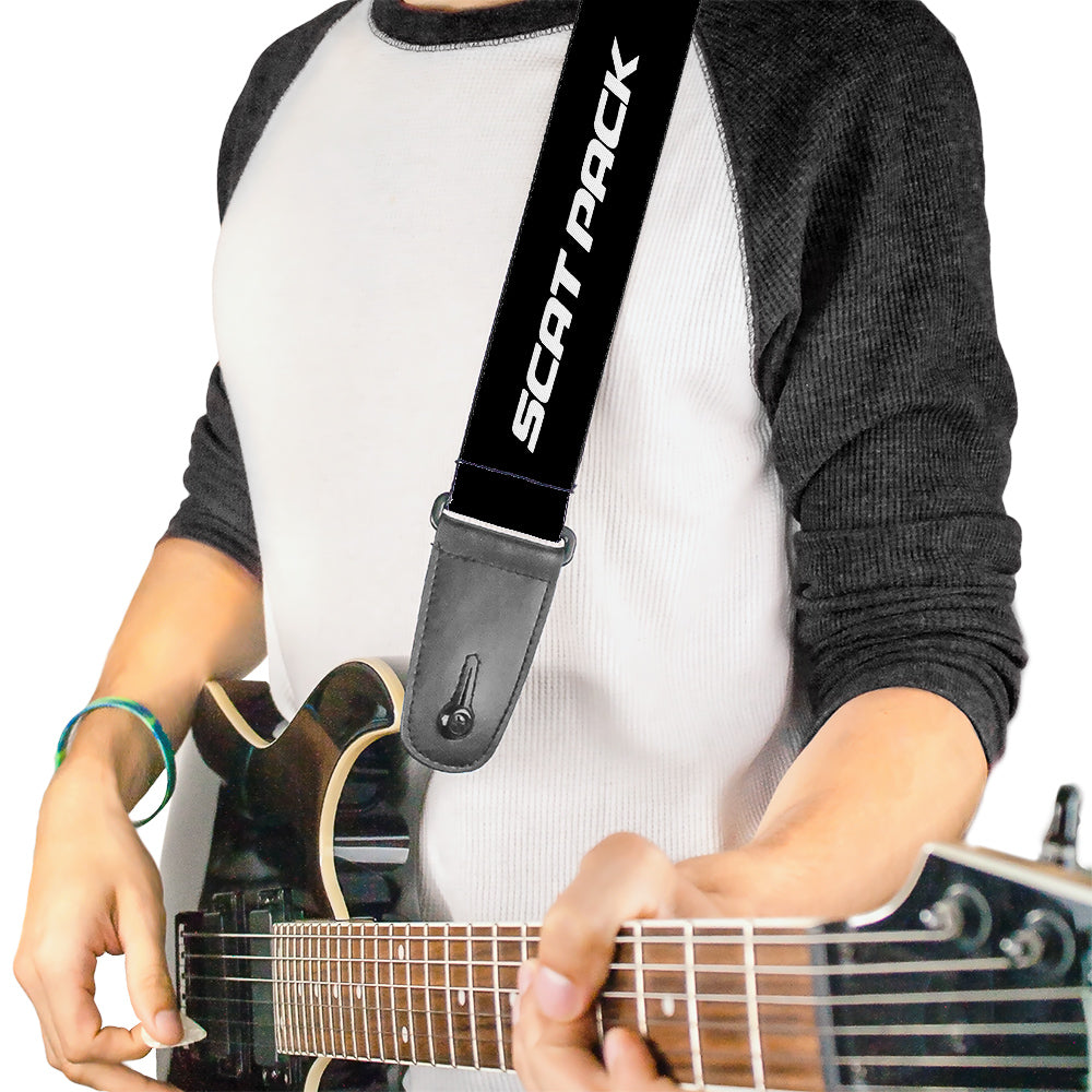 Guitar Strap - Dodge SCAT PACK Black White Guitar Straps Dodge   