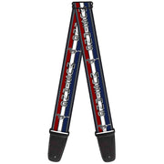 Guitar Strap - Mustang Text w Tri-Bar Stripe Guitar Straps Ford   