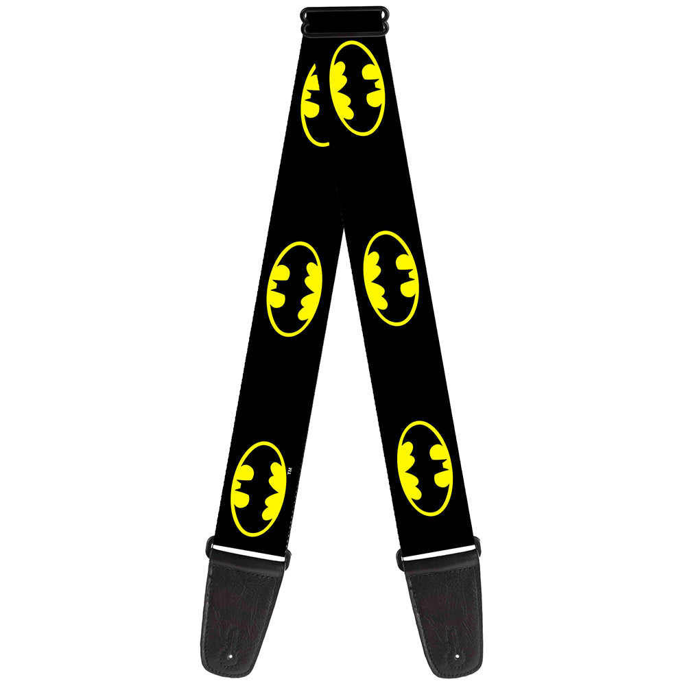 Guitar Strap - Batman Shield Black Yellow Guitar Straps DC Comics   