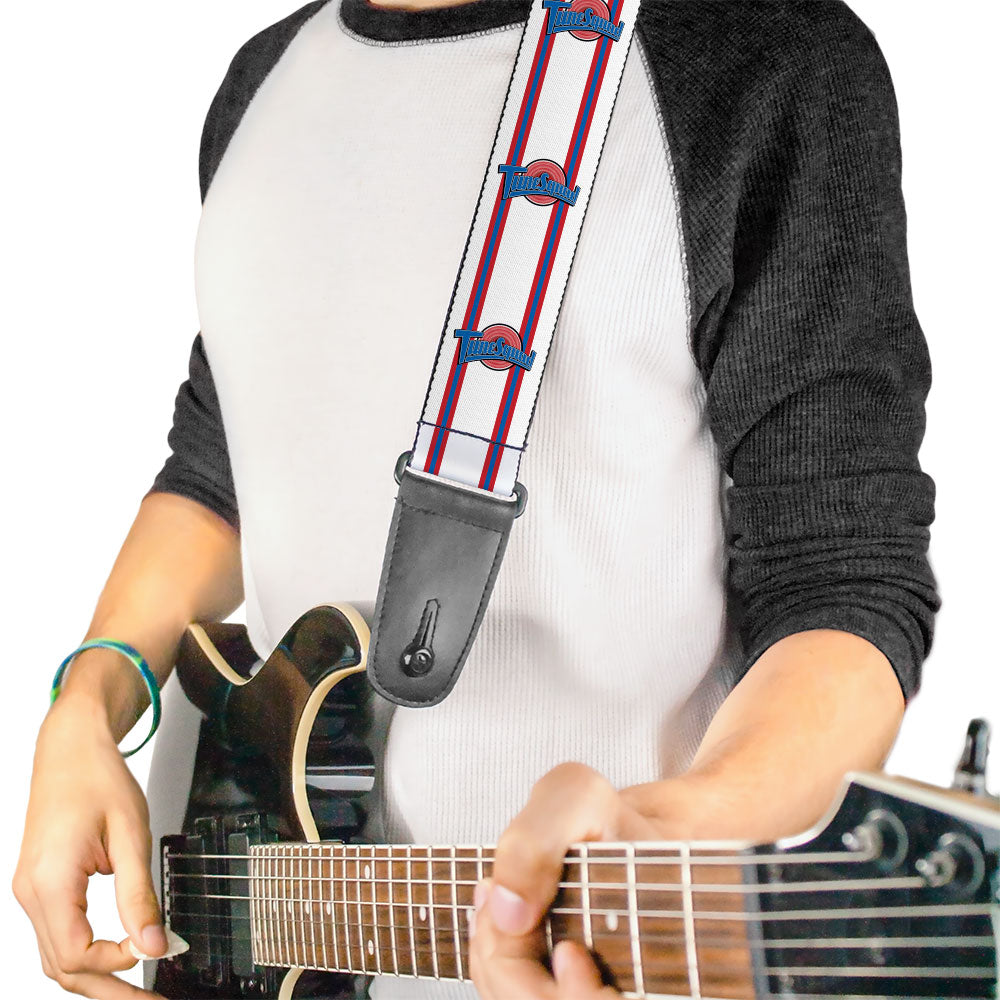 Guitar Strap - Space Jam TUNE SQUAD Logo Stripe White Red Blue Guitar Straps Looney Tunes   