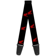 Guitar Strap - HONDA Motorcycle Logo Black Red Guitar Straps Honda Motorsports   