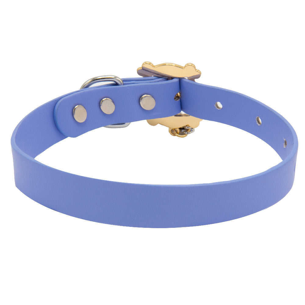 Vegan Leather Dog Collar - Friends Purple with Monica's Door Frame Buckle & Metal Charms Dog Collars Vegan Leather Friends