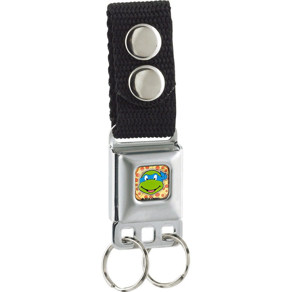 Keychain - Classic Teenage Mutant Ninja Turtles Leonardo Face Pizza Full Color Keychains Teenage Mutant Ninja Turtles