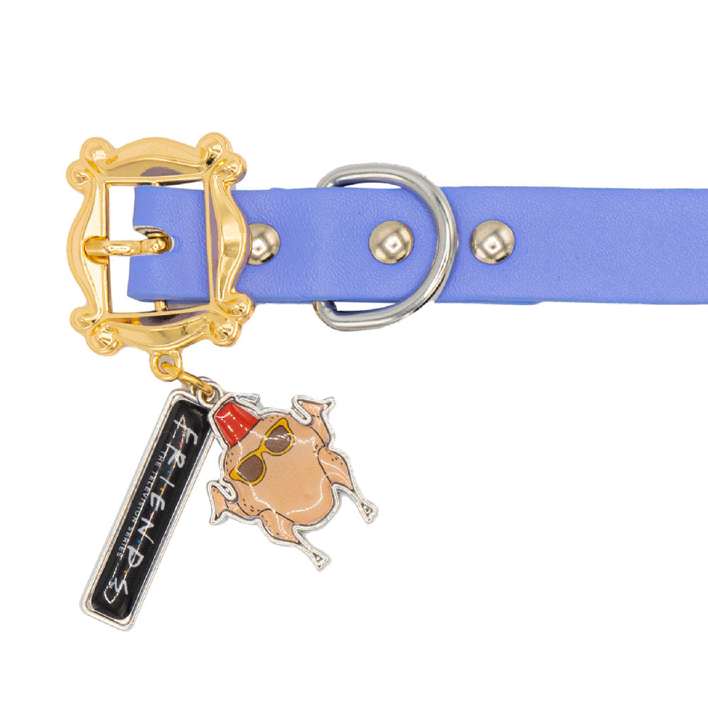 Vegan Leather Dog Collar - Friends Purple with Monica's Door Frame Buckle & Metal Charms Dog Collars Vegan Leather Friends