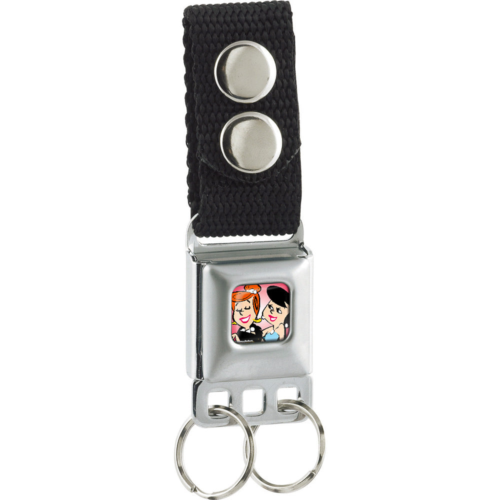 Keychain - Wilma & Betty Pink Full Color Keychains The Flintstones   