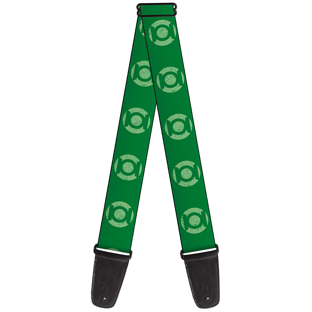 Guitar Strap - Green Lantern Logo Weathered Greens Guitar Straps DC Comics   