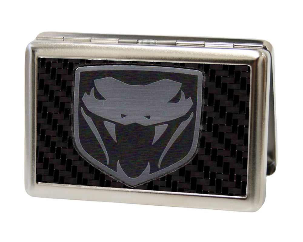 Business Card Holder - LARGE - Dodge Viper Marquetry Carbon Fiber Metal Metal ID Cases Dodge   
